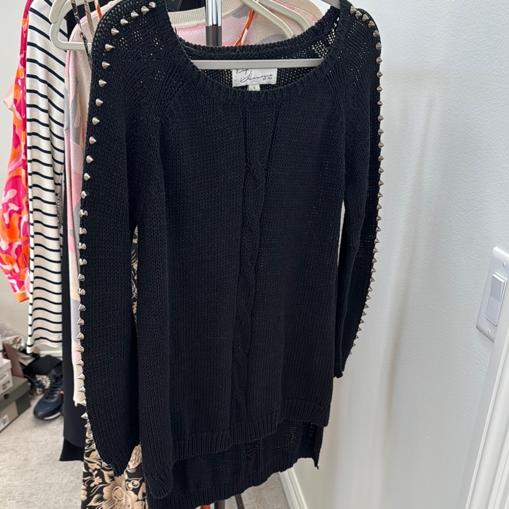 Black Sweater with Studded Details